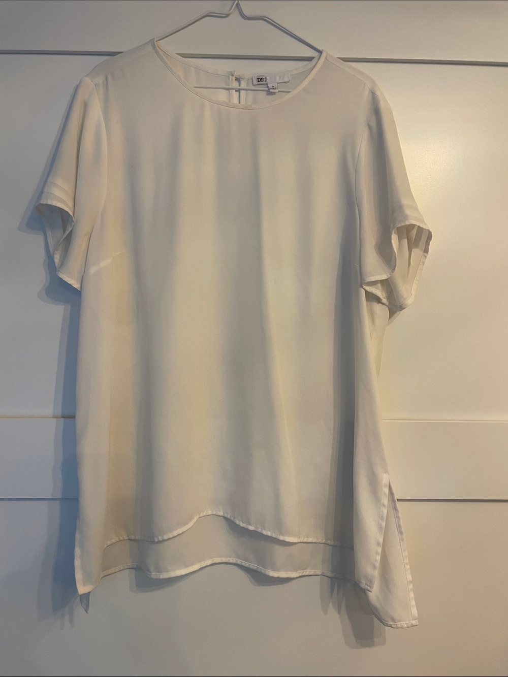 DR2 Light Cream Short Sleeve Blouse - XL